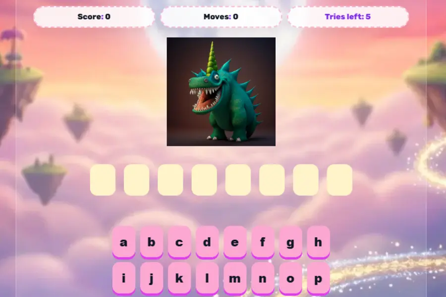 Word Guess spelling game screen