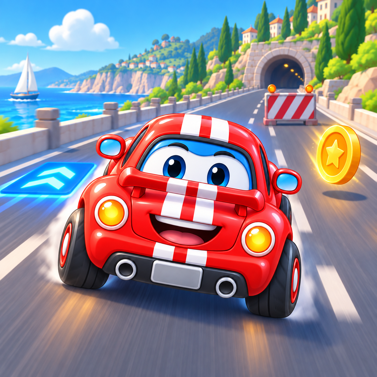 Road Race vocabulary racing game for kids