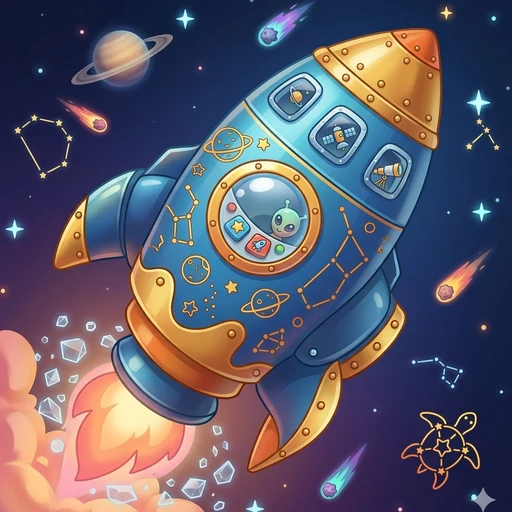 Space rocket translation game for kids